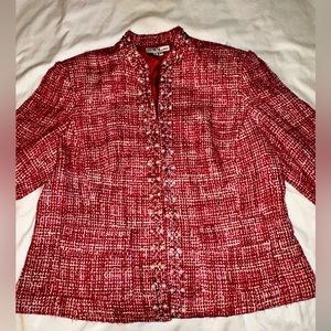 ICE blazer women Tweed Pink Pearls Size 16